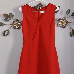 Reiss Red Sleeveless V-Neck Mini Dress